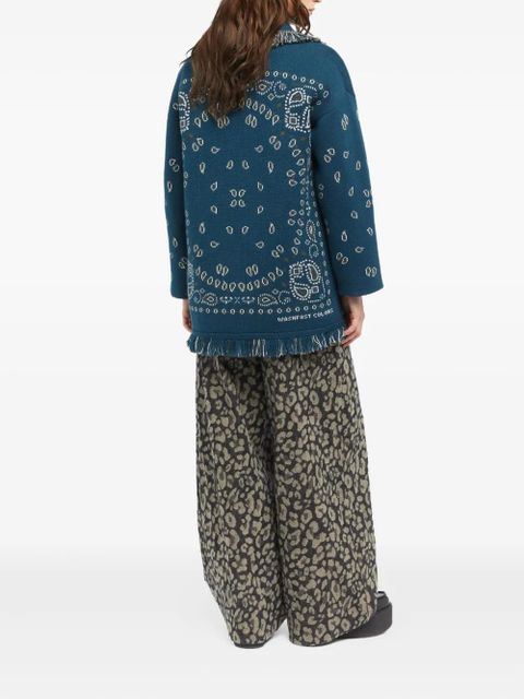 Alanui bandana-jacquard cardigan - Blue
