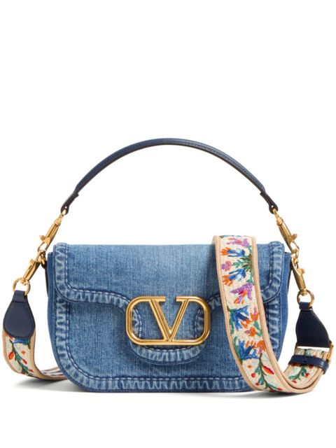 Valentino Garavani Alltime denim shoulder bag - Blue