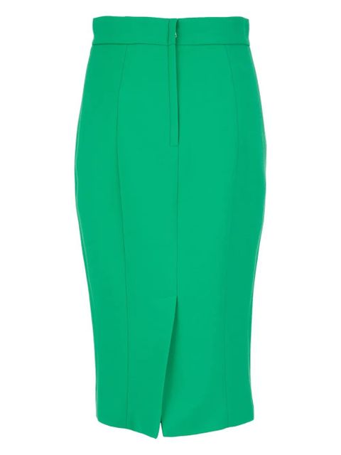 Dolce & Gabbana back-slit zip midi skirt - Green