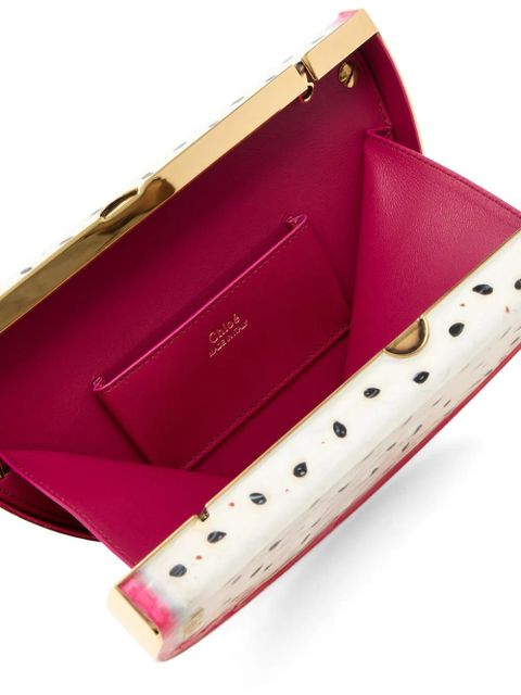 Chloé dragon-fruit chain-link clutch bag - White