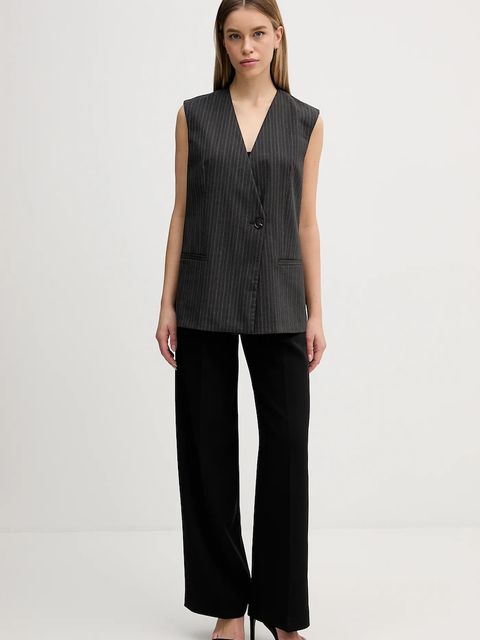 Sisley kamizelka kolor szary dwurzędowa 209YLJ00X