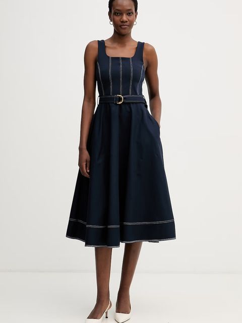 Tommy Hilfiger sukienka rozkloszowana z bawełną - zdjęcie produktu nr 1