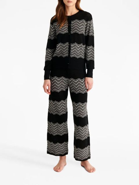 ERES Sugar chevron-pattern wide trousers - Black