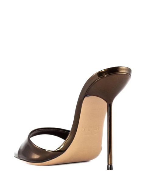 Paris Texas Lidia mirror-effect heeled sandals - Brown