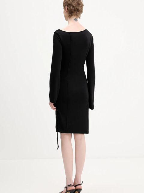 Karl Lagerfeld Jeans sukienka kolor czarny midi dopasowana B1W13045