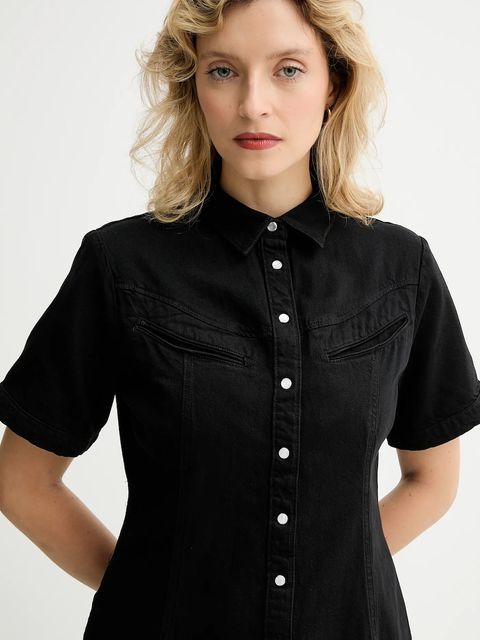 Levi's sukienka jeansowa kolor czarny mini prosta 001HR