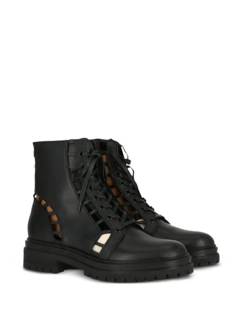 Gianvito Rossi cut-out lace-up boots - Black - zdjęcie produktu nr 2