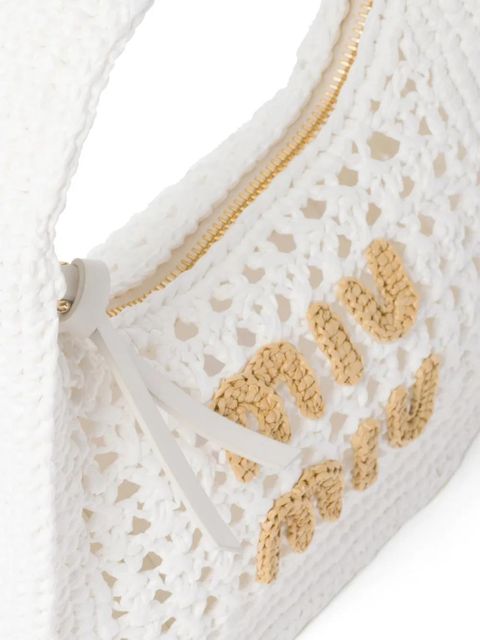 Miu Miu Wander crochet-knit shoulder bag - White