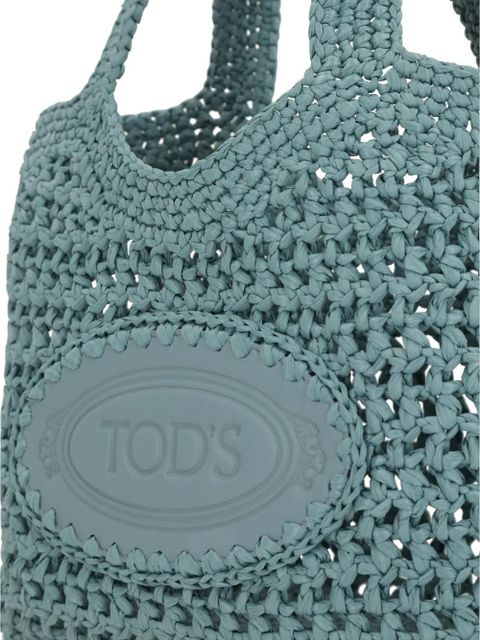 Tod's crochet-knit logo-patch tote bag - Blue - zdjęcie produktu nr 2