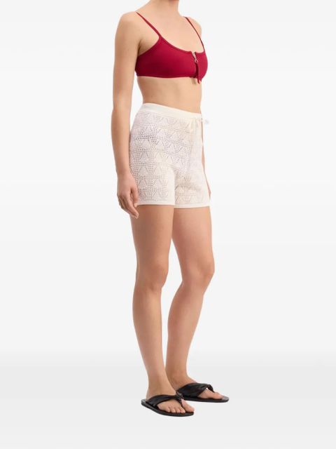 LouLou de Saison Olga zipped square-neck bikini top - Red