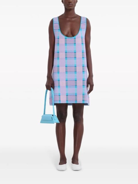 Marni logo-debossed leather shoulder bag - Blue