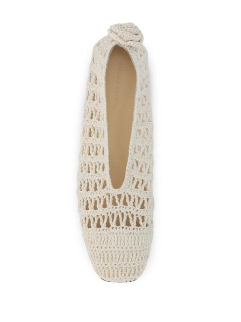 Magda Butrym crochet ballerina shoes - Neutrals