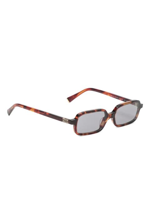 Miu Miu Eyewear tortoiseshell rectangle sunglasses - Brown - zdjęcie produktu nr 2