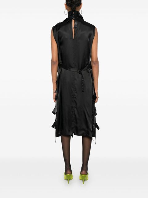 Prada bow-appliqué midi dress - Black