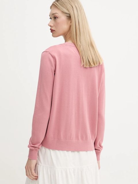 Tommy Jeans sweter bawełniany kolor różowy lekki DW0DW19888