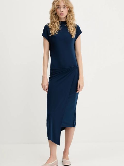 Calvin Klein sukienka kolor granatowy midi dopasowana LV044C237G - zdjęcie produktu nr 1