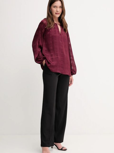 Joseph Ribkoff bluzka damska kolor bordowy gładka 253135 - zdjęcie produktu nr 2