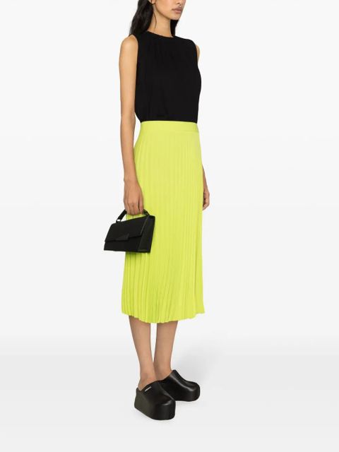 MM6 Maison Margiela pleated crepe midi skirt - Green