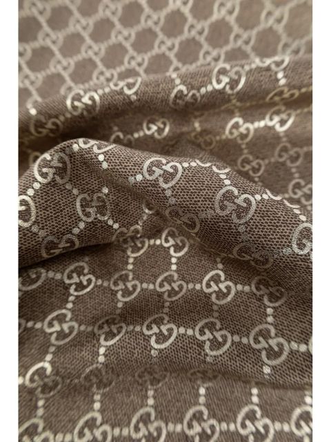 Gucci GG silk scarf - Brown