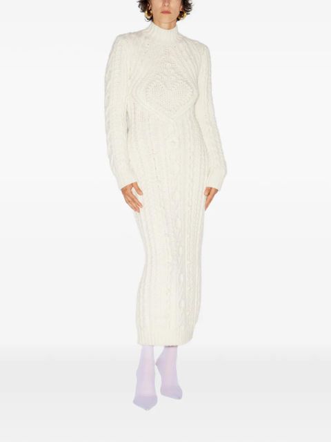 Jean Paul Gaultier Aran knitted long dress - White