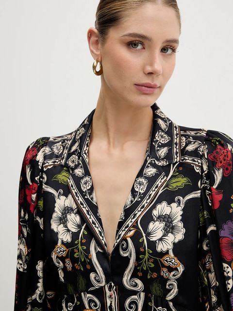 Farm Rio sukienka kolor czarny mini rozkloszowana 344649