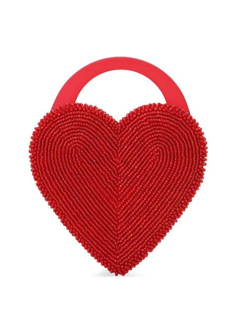 Vanina Reine de Coeur beaded heart clutch bag - Red - zdjęcie produktu nr 1