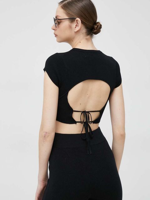 Calvin Klein Jeans top damski kolor czarny