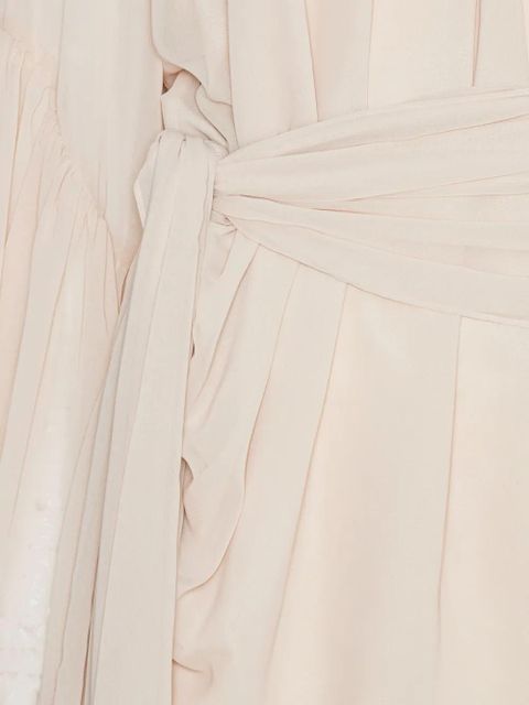 ROTATE BIRGER CHRISTENSEN chiffon strap tie mini dress - Neutrals