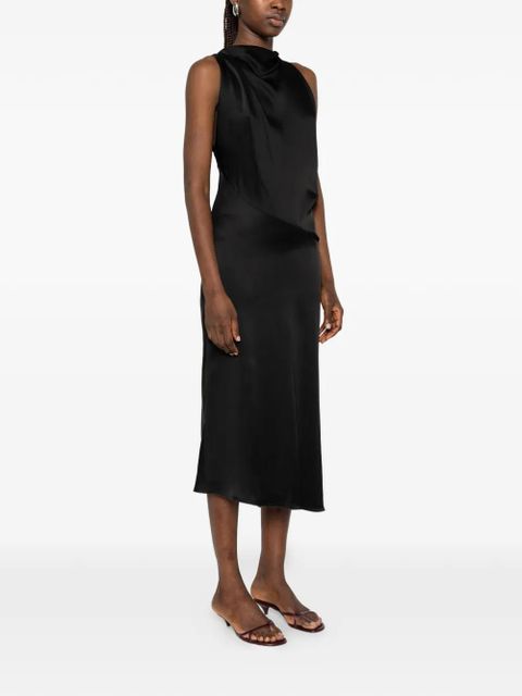 Victoria Beckham twist-detail sleeveless midi dress - Black