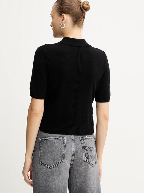 Pinko polo wełniane damskie kolor czarny 105450 A2Q9