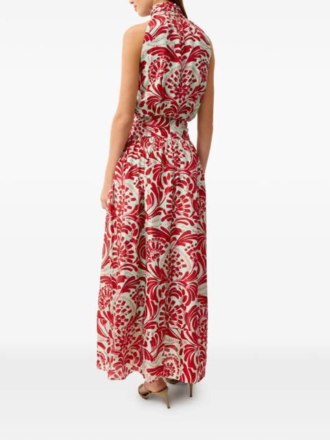 Marie Oliver Oaklen ruffled floral skirt - Red