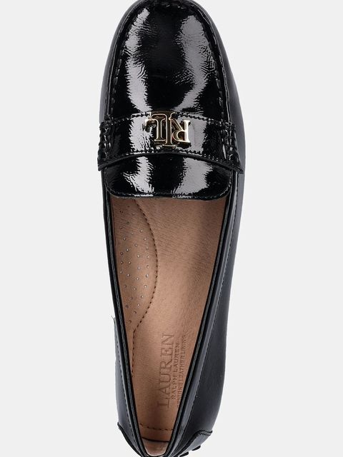 Lauren Ralph Lauren mokasyny skórzane Barnsbury damskie kolor czarny na płaskim obcasie 802P04390001