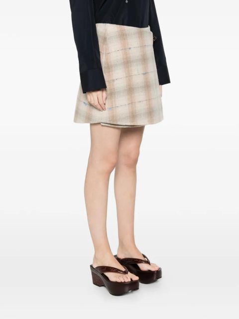 LOEWE check-pattern skirt - Neutrals