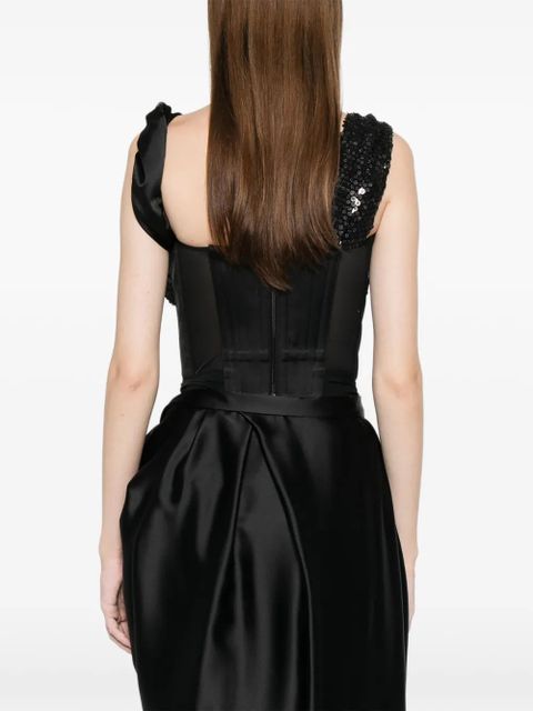 Vivienne Westwood Knot sequin embellished corset top - Black