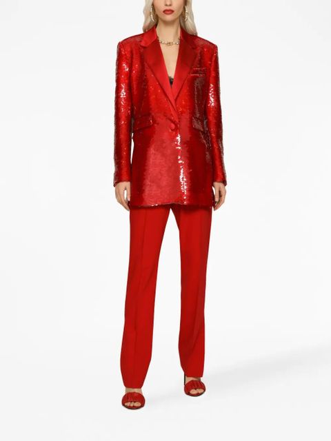 Dolce & Gabbana sequin-embellished single-breasted blazer - Red