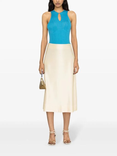 Lanvin keyhole-neck ribbed tank top - Blue - zdjęcie produktu nr 2