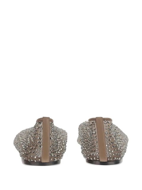 Le Monde Beryl crystal-embellished ballet flats - Neutrals