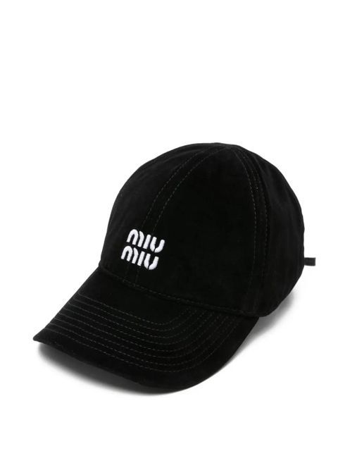 Miu Miu logo-embroidered cap - Black - zdjęcie produktu nr 1