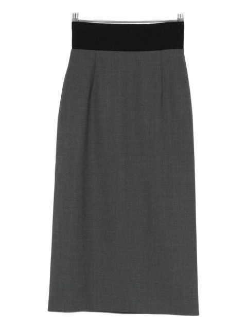 Sportmax contrast-waistband skirt - Grey