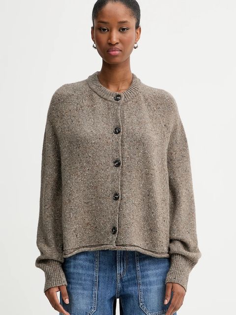 Marc O'Polo kardigan z dodatkiem wełny damski kolor beżowy lekki 510608461121 - zdjęcie produktu nr 1