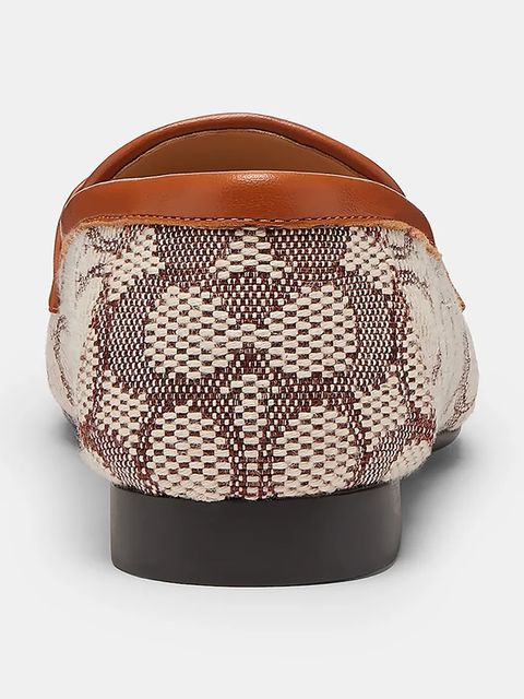 Coach mokasyny Sculpted C Jacquard damskie kolor brązowy na płaskim obcasie CCD68