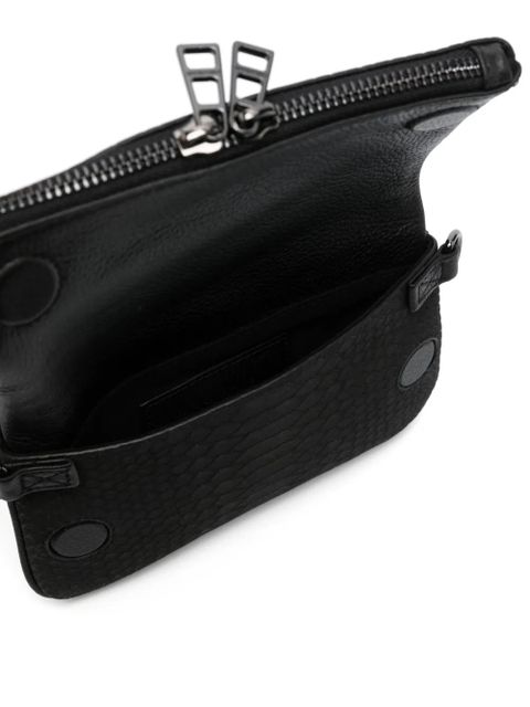 Zadig&Voltaire small crocodile-embossed crossbody bag - Black