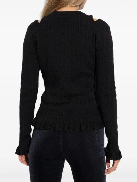 Versace cut-outs ruffled sweater - Black