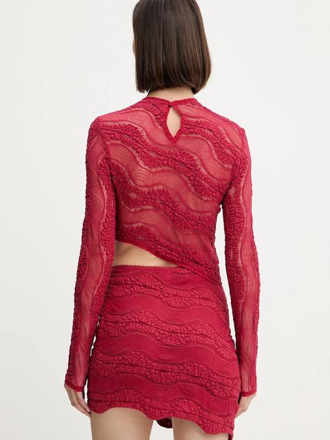 Charo Ruiz Ibiza bluzka damska kolor czerwony gładka 257103