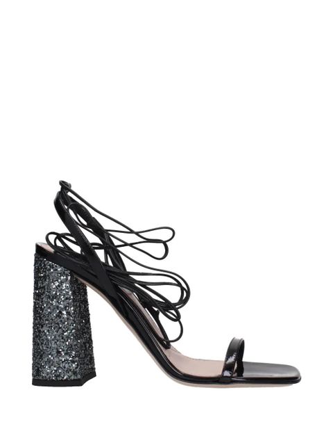 Miu Miu glitter-heel lace-up sandals - Black - zdjęcie produktu nr 1