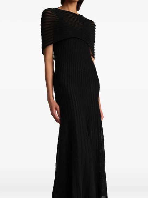 KHAITE Thora striped dress - Black