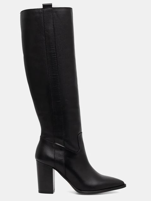 Jonak kozaki skórzane PECHE CUIR damskie kolor czarny na słupku 3700034 - zdjęcie produktu nr 2