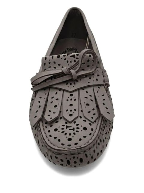 Tod's laser cut tassels loafers - Grey