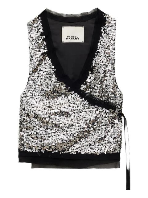 ISABEL MARANT Tahina sequined vest - Black - zdjęcie produktu nr 1