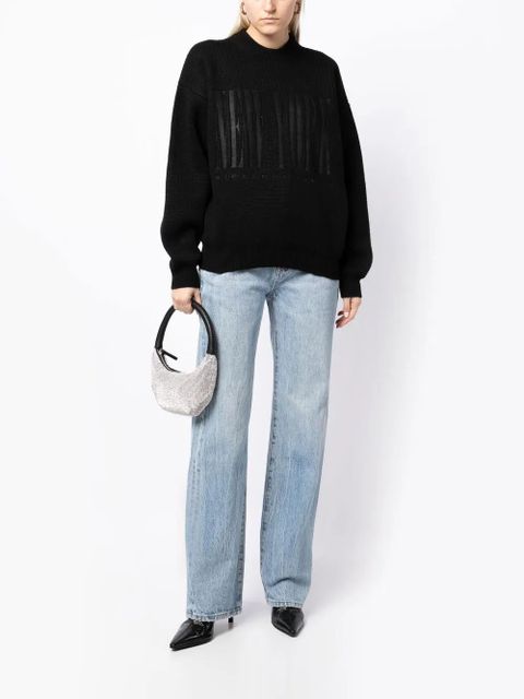 Alexander Wang logo-print long-sleeved jumper - Black - zdjęcie produktu nr 2